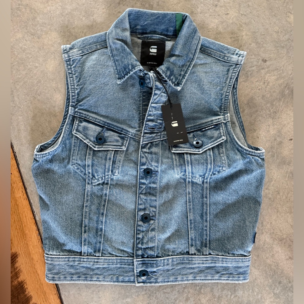 G-Star Light Blue Denim Vest
